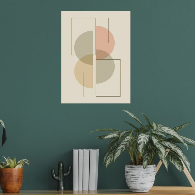 Modern minimalistic geometric shapes composition foil prints (In Situ (Living Room 2))