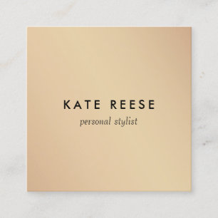 Modern Minimalistic Gold Professional Stylist Square Business Card