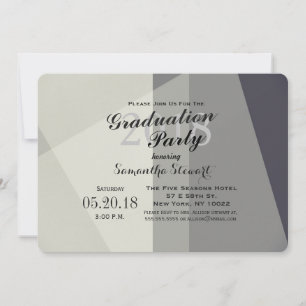 Modern Minimalistic Greyscale Geometric Invitation
