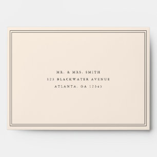 Modern Minimalistic Ivory Beige Wedding Address Envelope