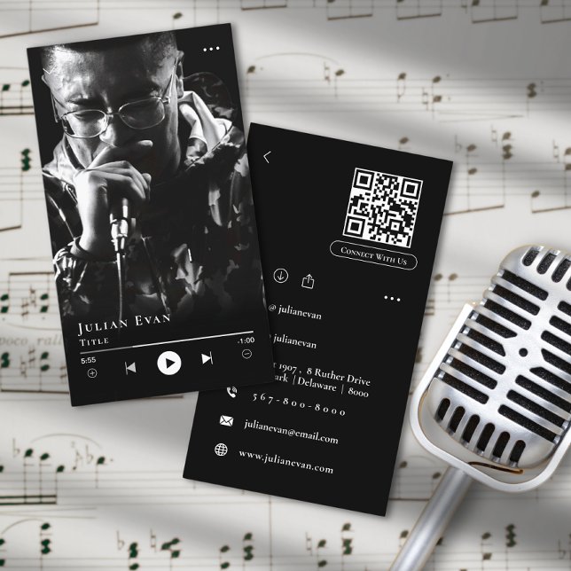 Modern Minimalistic Musician Business Card (Creator Uploaded)