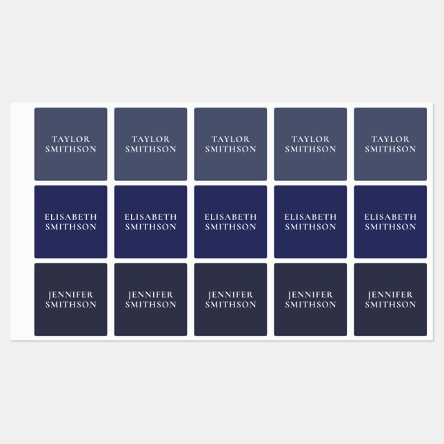 Modern Minimalistic Navy Blue Add Your Name School (Sheet)