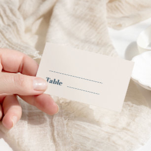 Modern Minimalistic Navy Blue Beige Wedding Place Card