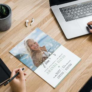 Modern Minimalistic Photo Graduation Party Invite