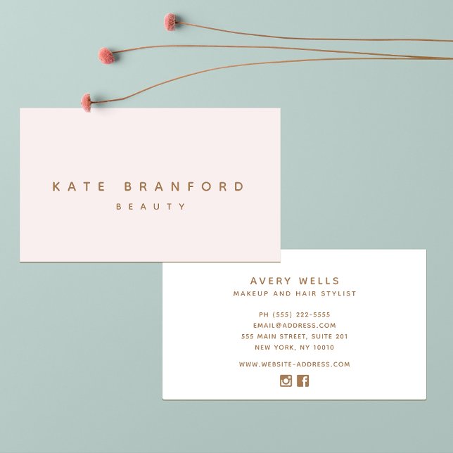 Modern Minimalistic Pink Beauty Professional Business Card (Creator Uploaded)