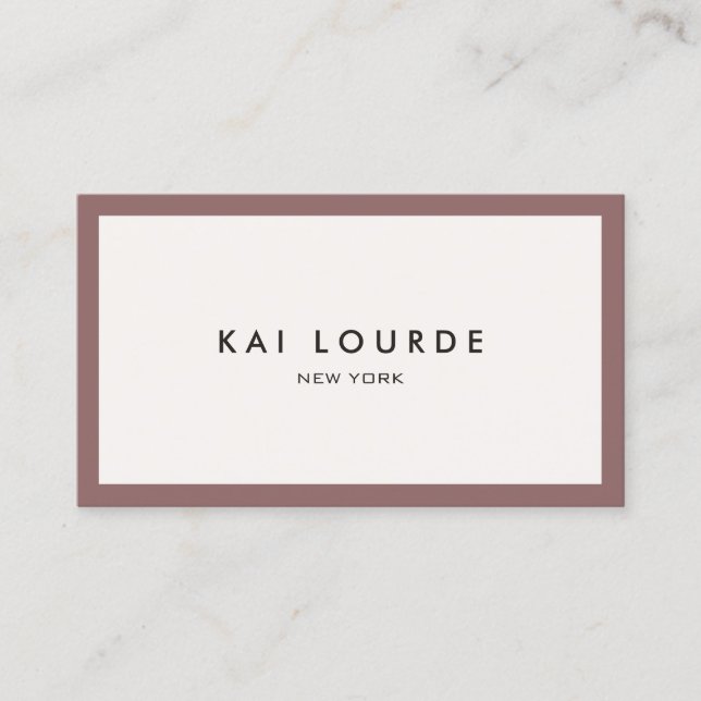 Modern Minimalistic Professional Taupe Border  Business Card (Front)