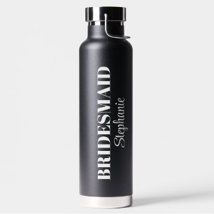Modern Minimalistic Script Wedding Bridal Party Water Bottle