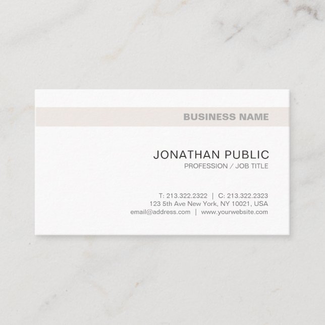 Modern Minimalistic Stylish Design Company Trendy Business Card (Front)