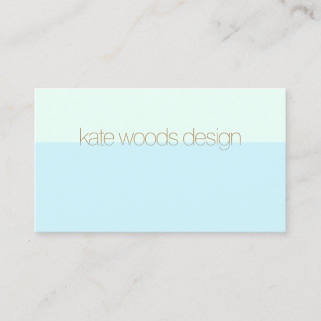 Modern Minimalistic Transparent Light Blue Business Card (Front)