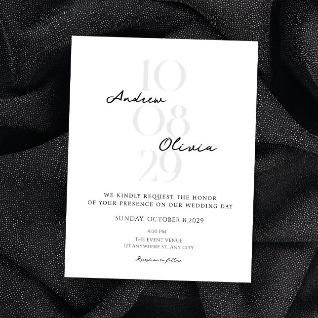 Modern minimlaist wedding date invitation (Creator Uploaded)