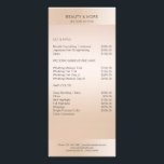 Modern minimum beige skin colour rack card<br><div class="desc">Modern business,  minimalist,  beige.  Designed for designers,  stylists,  salons,  hair and make-up artists,  nails and lash artists,  wellness centre and edit the card by entering your data. You can select the font,  colour and position individually by "further personalisation".</div>