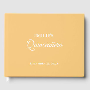 Modern Minmalist Calligraphy Quinceanera Guest Book