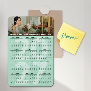 Modern Mint 2027 Calendar Simple Holiday Photo Magnet