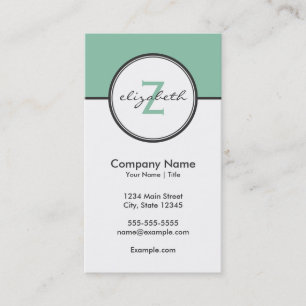 Modern Mint and Grey Business Card