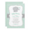 Modern Mint and Grey Elephant Baby Shower