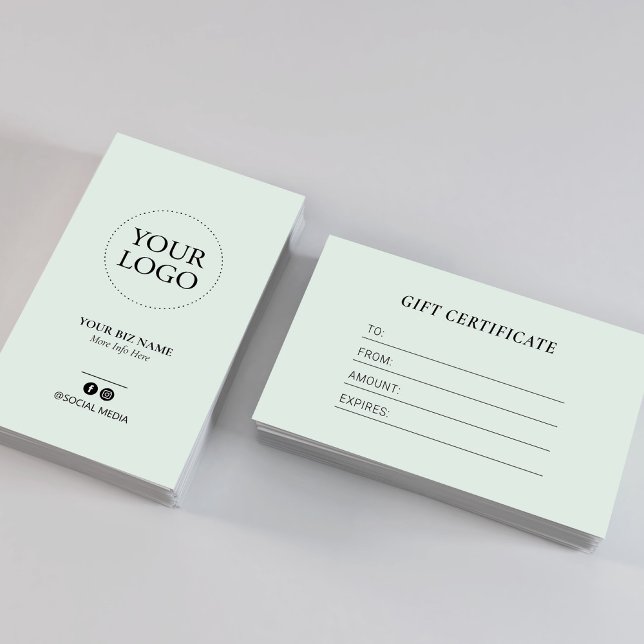 Modern Mint Business Logo Gift Certificate (Creator Uploaded)