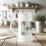 Modern Mint Collage Photo Dad Best Gift Beer Stein<br><div class="desc">Modern Mint Collage Photo Dad Best Gift is a unique and personalised gift that is perfect for any occasion such as Father's Day, birthdays, or any other special day that honours fathers. This gift is designed to showcase the special moments and memories that you've shared with your dad throughout the...</div>