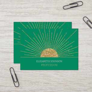 Modern Mint Gold Sun Shine Business Card
