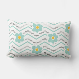 Modern Mint Green Nursery Pattern Lumbar Cushion