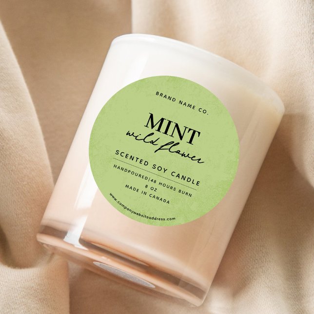 Modern Mint Green Rustic Classic Round Sticker (Creator Uploaded)