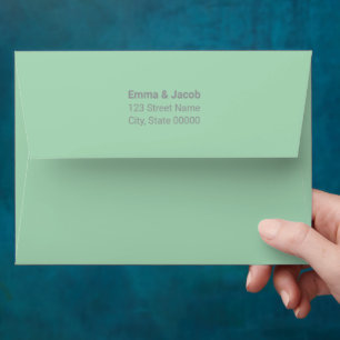 Modern Mint Green Wedding Envelope