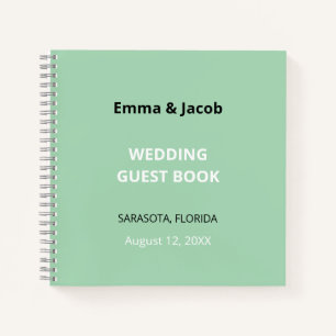 Modern Mint Green Wedding Guest Book