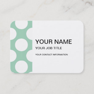 Modern Mint Green White Polka Dots Pattern Business Card