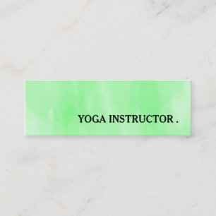Modern Mint Watercolour Yoga Instructor Teacher Mini Business Card