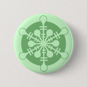 Modern Minty Green Christmas Snowflake 6 Cm Round Badge