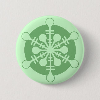 Modern Minty Green Christmas Snowflake 6 Cm Round Badge