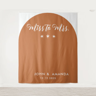 Modern Miss to Mrs Bridal Shower Terracotta Boho Tapestry