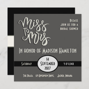 Modern Miss to Mrs Fun Inspirivity Bridal Shower Invitation