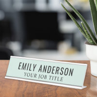 Modern Mist Green Office Employee