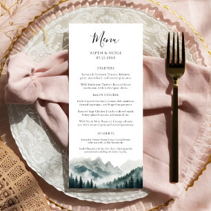 Modern Mist Greenery Botanical Wedding Menu