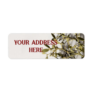 Modern Mistletoe Christmas Return Address Label