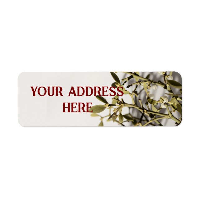 Modern Mistletoe Christmas Return Address Label (Front)