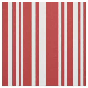 Modern Mixed Red and White Stripes Fabric