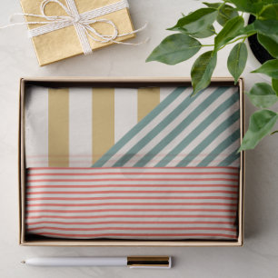Modern Mixed Stripes Christmas Holiday Tissue Paper
