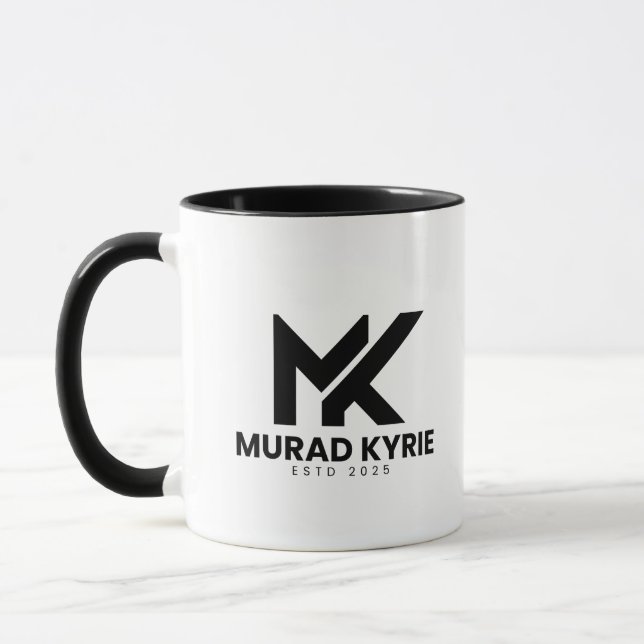 Modern MK Logo Mug  monogram paired with clean typ (Left)