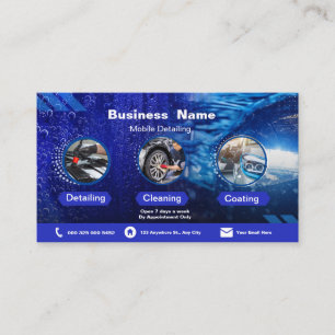 Modern Mobile Car Detailing Business Cards