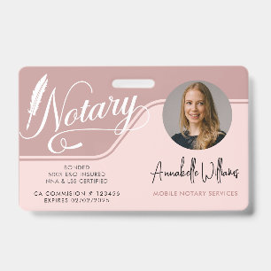 Modern Mobile Notary Photo ID Badge
