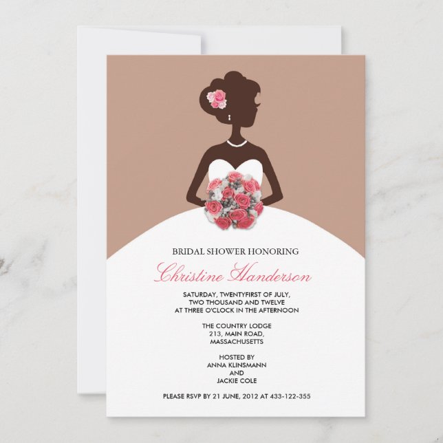 Modern Mocha Bridal Shower Invitation (Front)