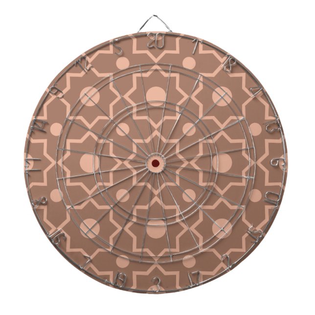 Modern Mocha Mousse Dusty Pink Geometric Shape  Dartboard (Front)