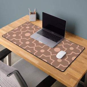 Modern Mocha Mousse Dusty Pink Geometric Shape  Desk Mat