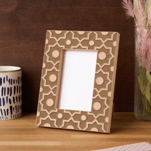 Modern Mocha Mousse Dusty Pink Geometric Shape Etched Frames