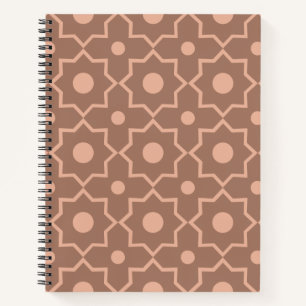 Modern Mocha Mousse Dusty Pink Geometric Shape Notebook