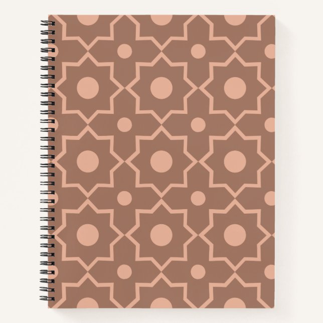 Modern Mocha Mousse Dusty Pink Geometric Shape  Notebook (Front)