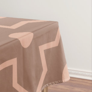 Modern Mocha Mousse Dusty Pink Geometric Shape Tablecloth