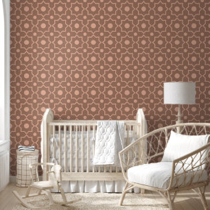 Modern Mocha Mousse Dusty Pink Geometric Shape Wallpaper