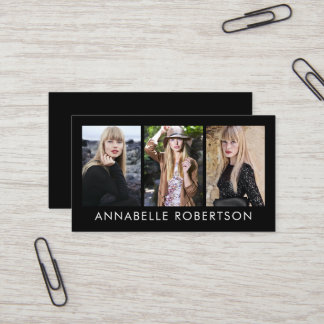 Modern Model and Actor 3 Photos Pro Business Card